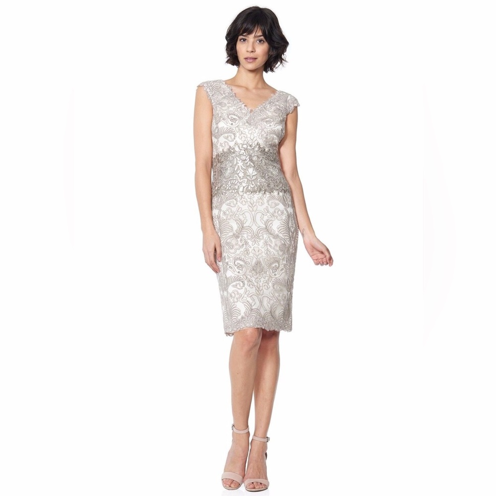 Tadashi Shoji Embroidered Sequin Sheath Dress